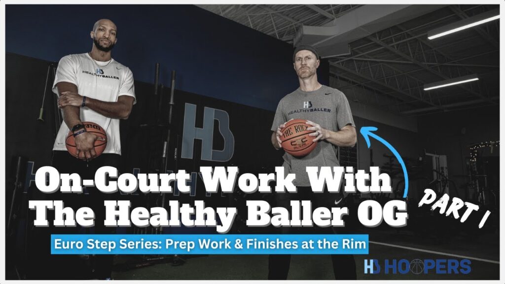 Basketball training with Healthy Baller coaches inside gym.