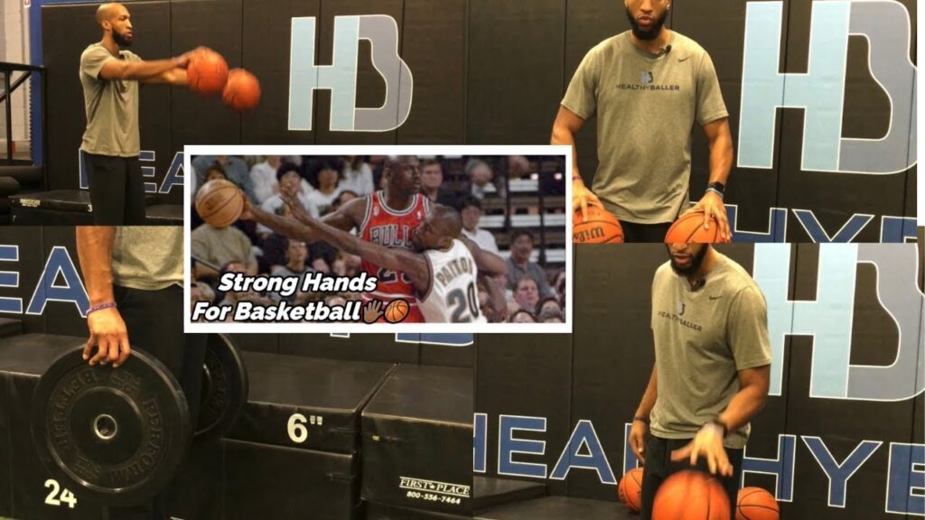 Basketball training: developing strong hands.