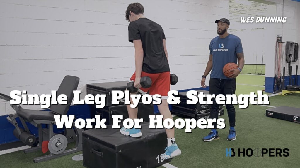 Hoopers training: single leg plyometrics and strength exercises.