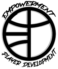 Basketball empowerment logo with stylized ball.