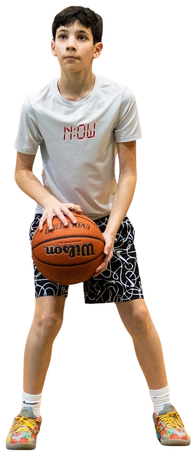 Young basketball player preparing to shoot